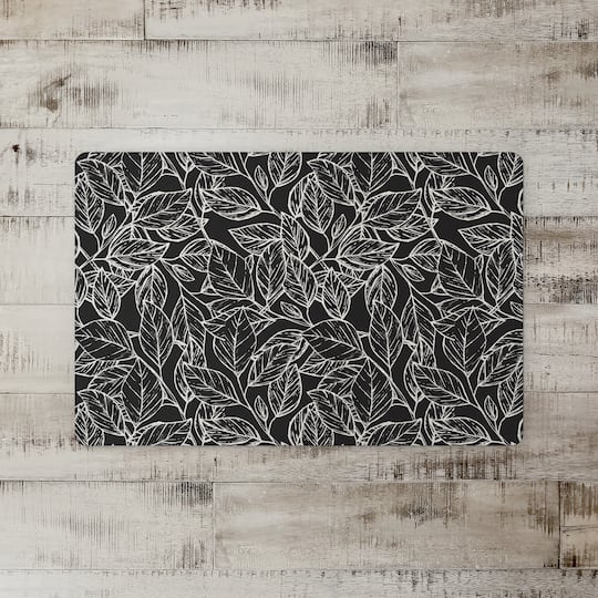Sketched Leaf Pattern 27" x 18" Floor Mat